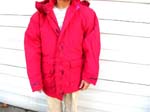 Mens shopping warehouse company imports China made Red winter, zip up jacket with large hood and side pockets
