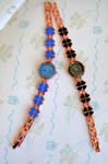 China manufactured, quality time piece jewelry wholesale outlet. Enamel four leaf clover designed fashion watch with gold colored chain