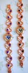 fashionable wholesale jewelry exchange factory exports Heart motif womens watch with enamel decor on copper colored chain