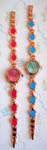 Time piece fashion jewelry factory catalog. Cute, enamel colored, penguin designed womens watch with matching clock face and gold colored chain