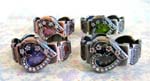 China wholesale export warehouse supplies fine jewelry. Flower and heart shaped bangle bracelet watch with cz crystals inlaid in frame of colored clock face