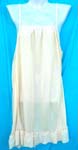 Online womens apparel supply company. Cream colored ladies lingerie pajama with thin straps, pleated hem and matching robe