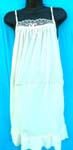 Wholesale clothing import distribution trader. Ladies night fashion dress with lacy top, spaghetti straps and frilly hem. Comes with matching robe.