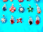 International jewelry charm supply shopping wholesales Unique designed silver pendants with colored rhinestones inlaid throughout