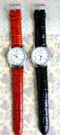 Fine jewelry manufacturing outlet supplies wholesale Unisex imitation leather band watch with silver plated circular frame