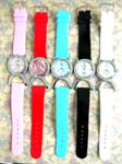 Ladies online jewelry warehouse distributor imports Trendy watch with classic colored clock face in silver plated frame