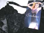 High fashion fashionable pajama export factory supplies Sex Kiss lingerie in transparent black fabric with G-string panties and flower embroidered top