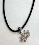 Import and export pendant jewelry company distributes Hip hop fashion jewelry pendant in cz stone embedded crown design hanging from black cord