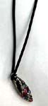 Online womens and men jewelry pendants wholesale jewelry store supplying Cylindrical shaped fashion pendant with cz crystals emerging from hollowed center and hanging from black twisted cord
