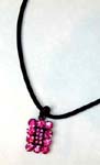 China manufacturer exports wholesalependant jewelry. Square pendant inlaid with large pink cz gems framing smaller pink crystals