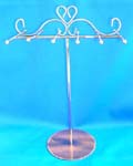 Jewelry purchasing agent distributes wholesale items made in China. Silver plated bracelet or anklet display stand with 12 arms