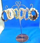Jewelry purchasing agent distributes wholesale items made in China. Silver plated bracelet or anklet display stand with 12 arms