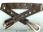 Imitation brown leather belt imported from China manufacturers and distributed at affordable cost. Has an Extra thin strap fashionably placed on belt and fancy looped buckle and fastens with creative silver rod