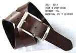 China export fashion products distributed by online suppliers. Dark brown split leather belt for women and men with silver buckle and strap holder. 