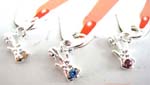 China wholesale nail care online gift supplier distributes Guitar shape finger nail art charms with inlaid colored gem