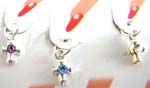 Online nail art products sold online from China manufacturing factory at wholesale cost. Cross shape finger nail art charms with inlaid colored gem