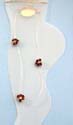 Fashion anklet with clear band and assorted mini cz design, motif in heart love pattern