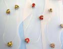Fashion anklet with clear band and assorted mini cz design, motif in heart love pattern