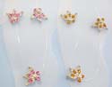 Fashion anklet with assorted mini cz and clear band design motif in flower pattern