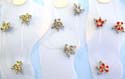 Fashion anklet with assorted mini cz and clear band design motif in flower pattern