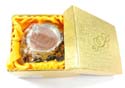A cup set enamel jewelry box with yellow floral in dark blue color