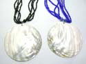 Assorted multi bead strings necklace motif a round shape seashell pendant