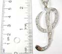 Fashion double connected chain necklace with letter S pendant and multi face design clear cz inlaid