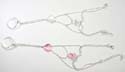 Fashion assorted cat's eye slave bracelet motif heart shape connected with flower shape pattern, attached by chain to the cz ring