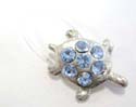 Fashion toe ring motif turtle pattern design in clear band with assorted cz inlaid