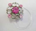 Fashion clear band toe ring motif flower shape pattern with assorted cz inlaid