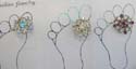 Fashion clear band toe ring motif flower shape pattern with assorted cz inlaid