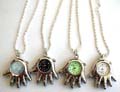 Fashion necklace watch, chain necklace with palm or foot design watch pendant, assorted clock face color, randomly pick