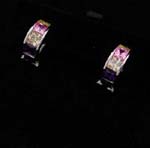 Custom wholesale jewelry fashion manufacturer sell Delicate looking circular studs with pink, purple, clear and yellocz stones