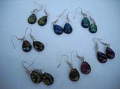 Murano glass fish hook earring