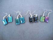 Murano glass fish hook earring