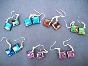 Murano glass fish hook earring
