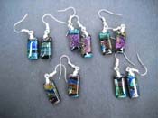 Murano glass fish hook earring