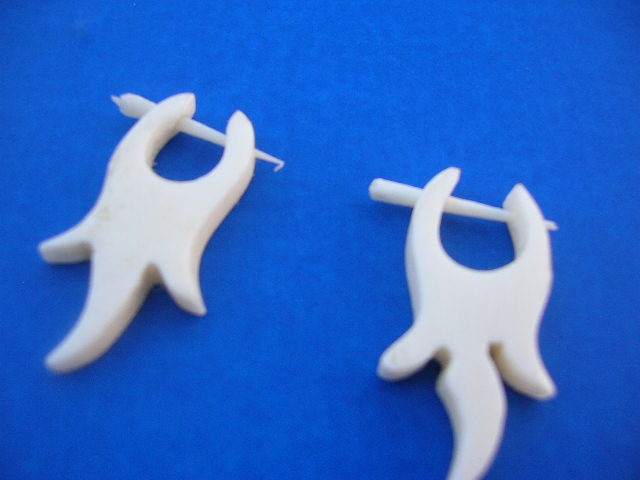 Trendy flames on hoop designed Bali bali bone earlet jewelry - international gift wear catalog