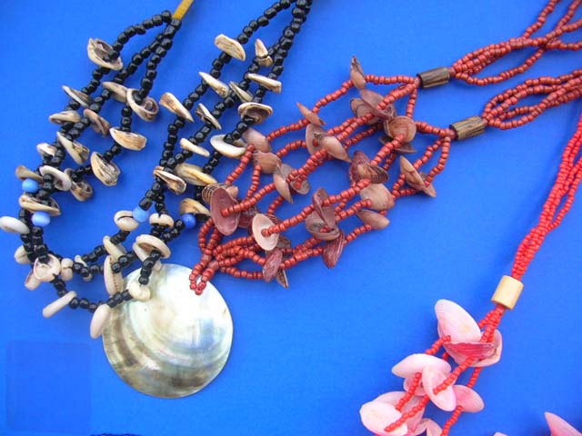 Ladies jewelry fashion supplier - Summer style bali indonesian seashell and bead necklaces