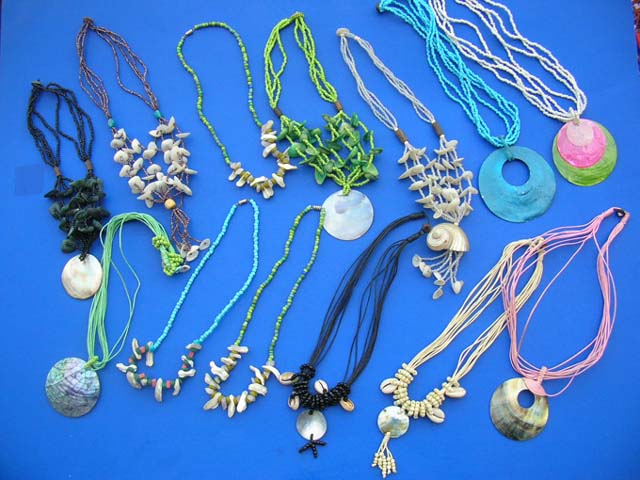 Ladies jewelry fashion supplier - Summer style bali indonesian seashell and bead necklaces