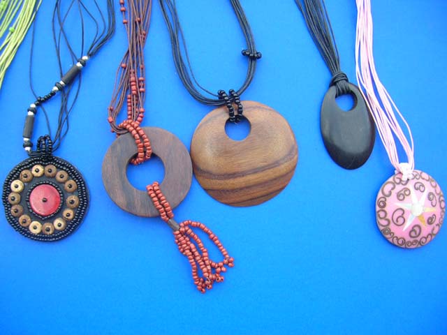 Fashion direct wholesale jewellery - Stylish Balinese indonesian fashion wood and bead necklaces