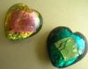 Square foil heart shape glass bead