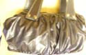 Puffy black PVC lady fashion handle carpet handbag 