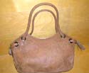 Assorted deep brown PVC strong leather handle purse