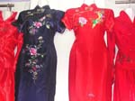 Chinese's silk dress with pinky rose design