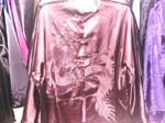 Men's silk long sleeves top with smoky dragon