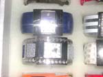 Assorted rectangular sparkle face cuff watch
