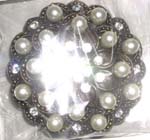 Round flower embedded cobblestone belt buckle