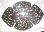 Cobblestone belt buckle embedded clear cz in cross shape