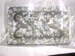 Rectangular belt buckle with mini clear cz forming in flower pattern